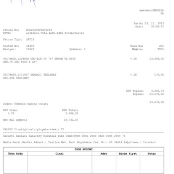 Grundig Media Markt Tarafından Satılan Ürünün Servis Sorunu