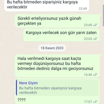 Nare Giyim Para Kıyafet Kargolanmıyor Para İadesi Yapılmıyor