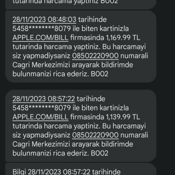 Apple.com/bill Firması İzinsiz Para Çekimi