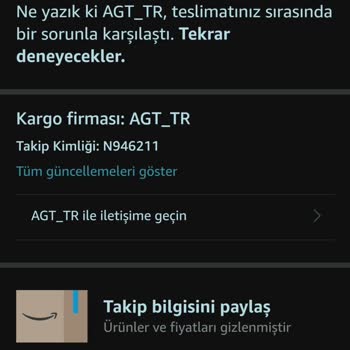AGT Kurye (aynigunteslim.com) Bekletilen Kargo Paketi