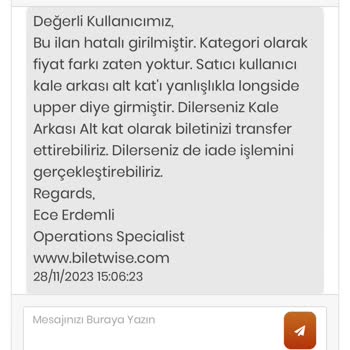 Biletwise.com Maalesef Biletimi Vermiyor