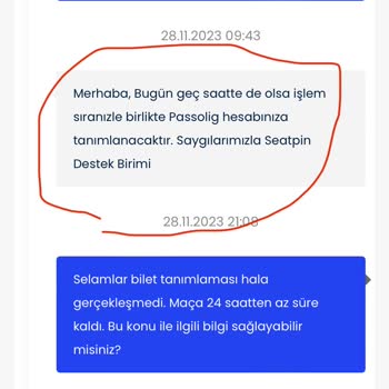 Seatpin Biletler Passolig E Aktarılmadı