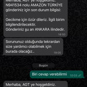 AGT Kurye (aynigunteslim.com) Gelmiş Bulamamış Aramış Ulaşamamış Zahmet Verdik Kusura Bakmayın.