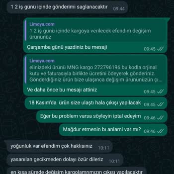 Limoya Değişim Ürününü Göndermiyor!