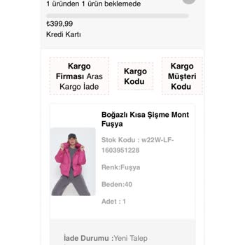 Coral Giyim Ürün İadesinde Bile Benden Kargo Kesiliyor İki Seferdir