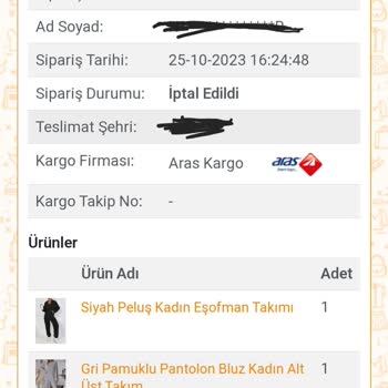 Nare Giyim Ürünü Kargolamama