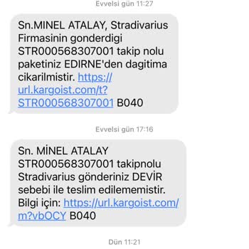 Kargoist Teslim Edildi Mesajı Geldi