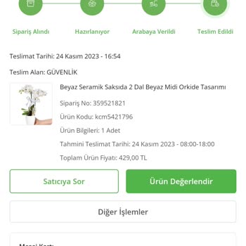 ÇiçekSepeti Ürün Teslimatı Yapılamadı