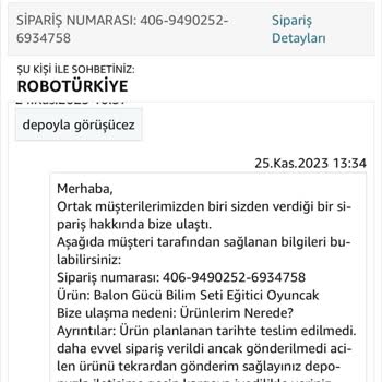 Robo Ürün Gönderilmiyor Kargoya Verilmiyor