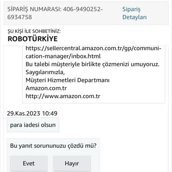 Robo Ürün Gönderilmiyor Kargoya Verilmiyor