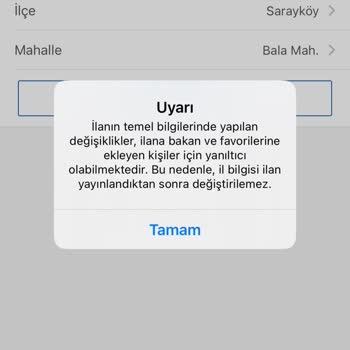 Sahibinden Araç İlanımın Konum Değişikliğine İzin Verilmiyor.