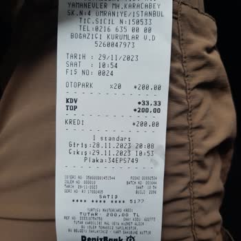 GetirAraç Otopark Ücreti İadesi Sorunu