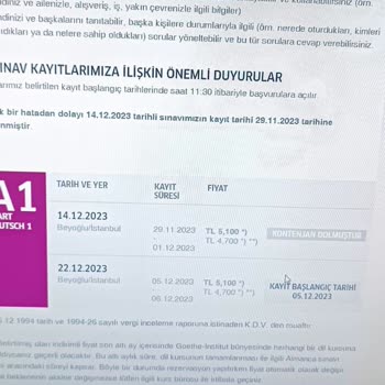 Goethe Institut Online Sınav Başvurusu (Başvurulamaması)