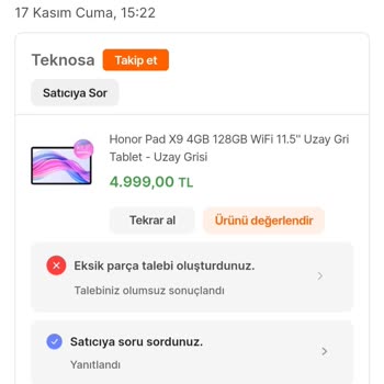 Hepsiburada Müşteriyi Yanıltıyor, Çözüm Sunmuyor.