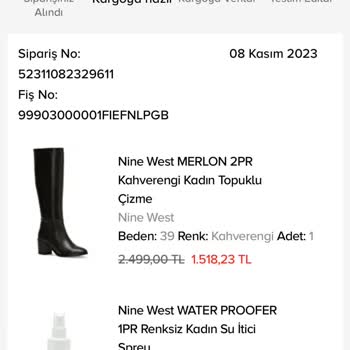 Nine West Aldığım Ürünü Tarafıma Göndermiyor, Ücreti De Geri Vermiyor