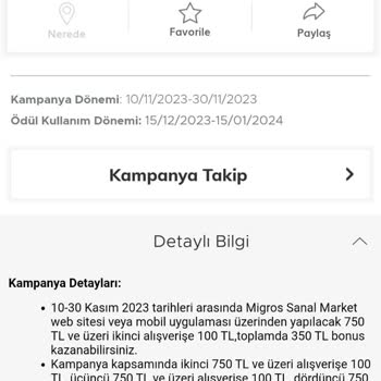 Migros Kampanyadan Yararlanamadım
