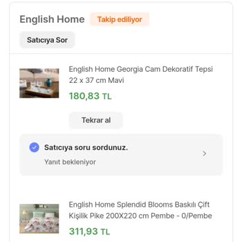 Hepsiburada English Home Sipariş Kargoya Verilmiyor