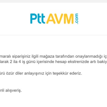 Epttavm Sipariş İptali Mağduriyet