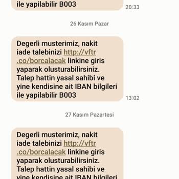 Vodafone Fatura İade İşlemi