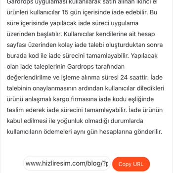 Gardrops Ürün İadesi Talebi