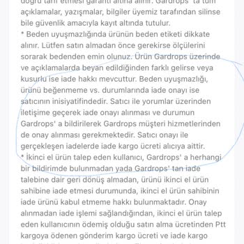 Gardrops Ürün İadesi Talebi