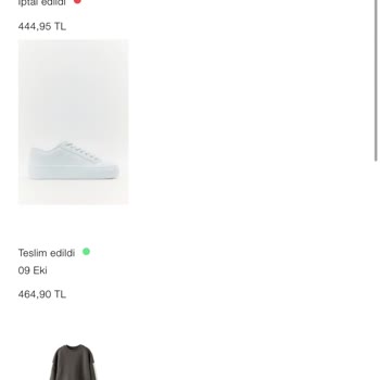 Zara İptal Edilen Sipariş