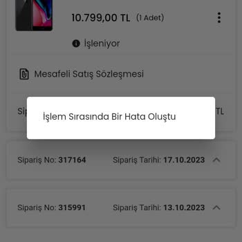 EasyCep İptal Sırasında Hata