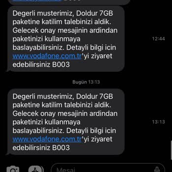 Vodafone Ek Paket Alamıyorum