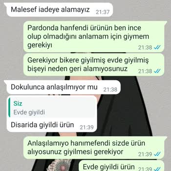 Tercih Çarşaf (Instagram) Ürün İadesi Ücret İadesi