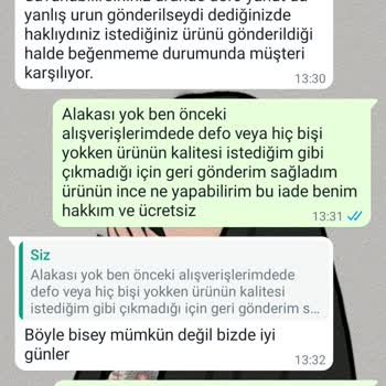 Tercih Çarşaf (Instagram) Ürün İadesi Ücret İadesi