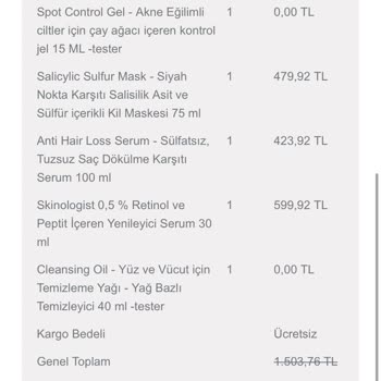 Cosmed Ürünüm Eksik Geldi