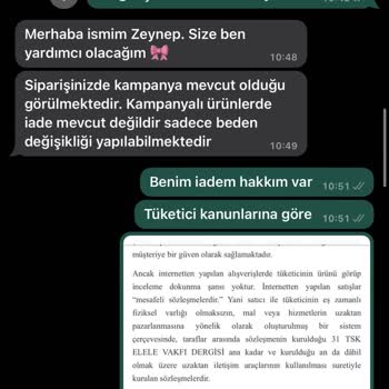 Sezgi Tekin İnternet Alışveriş İadesi