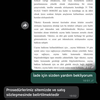 Sezgi Tekin İnternet Alışveriş İadesi