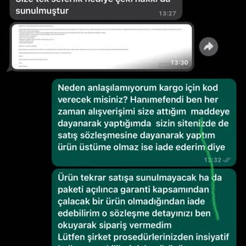 Sezgi Tekin İnternet Alışveriş İadesi
