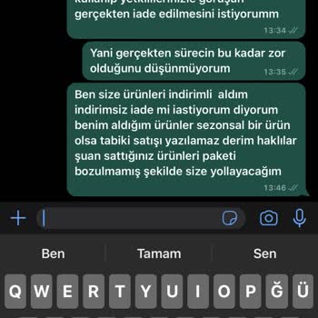 Sezgi Tekin İnternet Alışveriş İadesi