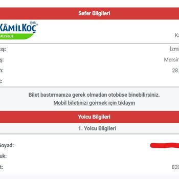 Kamil Koç Turizm-iptal Edilen Ve Bilgisi Verilmeyen Otobüs Seferi