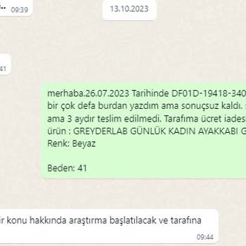 Greyder Kargom Kayboldu Ve Ücret İadesi Yapılmadı