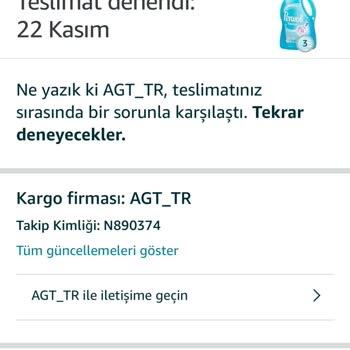 AGT Kargo Ürünlerimi Getirmiyor