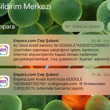 Enpara Google Ads Hesabımdan Güvenlik Duvarı Sebebiyle Para Çekildi