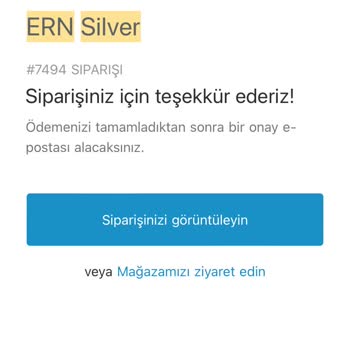 Ern Silver Sipariş Gecikmesi Ve İletişimsizlik