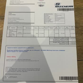 Skechers Ürünü Komple İade Etmek İstiyorum