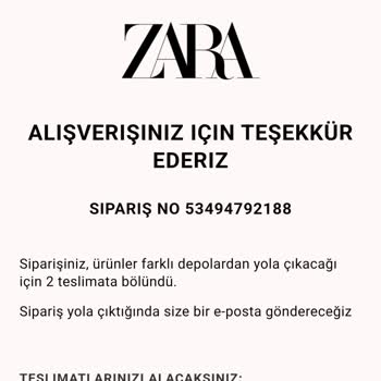 Zara Siparişin Teslim Edilmemesi 10 Gün Sonra İptal Edilmesi