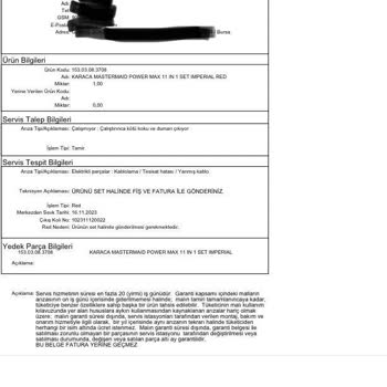 Karaca Züccaciye Arızalı Ürün Değişimi