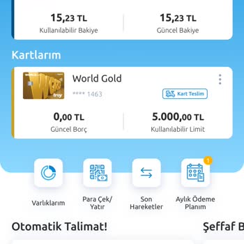Yapı Kredi Bankası Kredi Kartı Limiti