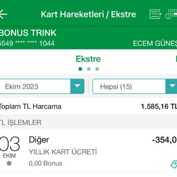 Garanti BBVA Kredi Kartı Aidat Ödemesi İade