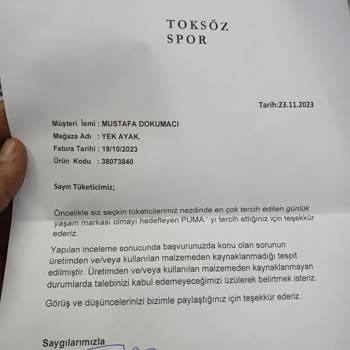 Puma Kusurlu Ayakkabı Ve İade Süreci Sorunu