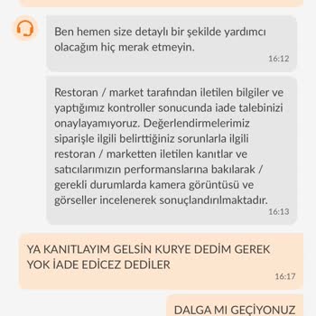 Trendyol Bozuk Yemeğin Geldiği Restoranın Puanının Yüksek Olması İade Reddi