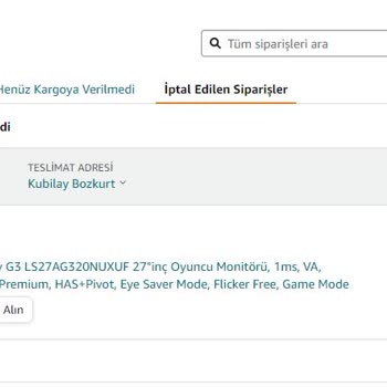 Amazon Bilgilendirme Olmadan Sipariş İptali