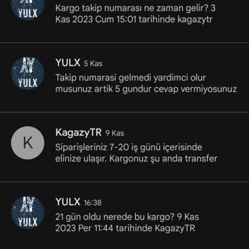 Kagazytr Kargo 40 Gün Oldu Gelmedi