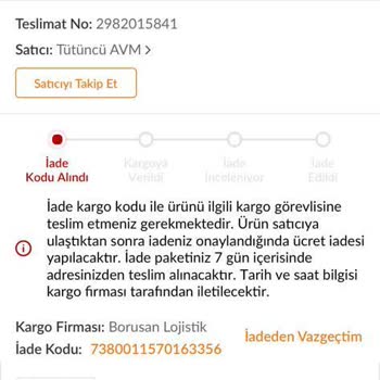 Borusan Lojistik Borusan Lojistiğin Ve Trendyol'un Görevini 1 Aydır Yapmaması